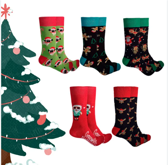 CALCETAS NAVIDEÑAS 5 PIEZAS