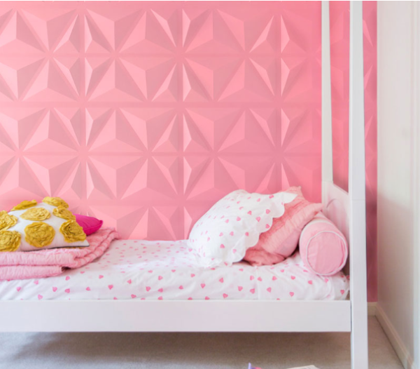 PANEL DECORATIVO 3D ROSA