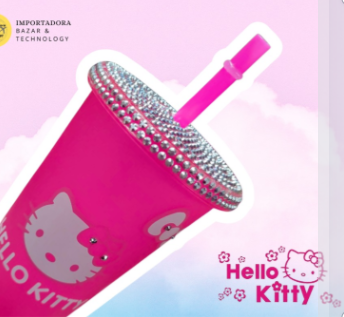 VASO DE HELLO KITTY CON PEDRERIA