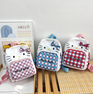 MOCHILA KITTY CUADROS