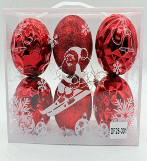 ESFERAS NAVIDEÑAS 6 PIEZAS ROJAS