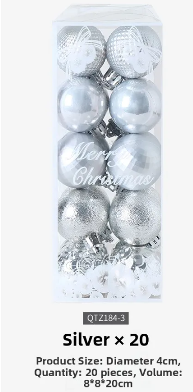 ESFERAS 20 PIEZAS PLATA