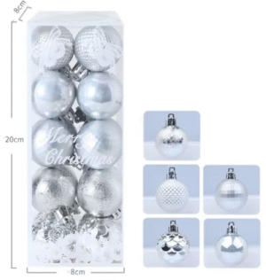 ESFERAS 20 PIEZAS PLATA