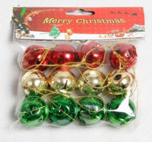 CASCABELES NAVIDEÑOS 12 PIEZAS